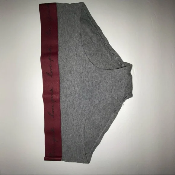 2Pc Pink Victoria’s Red and Gray Lace and Cotton Panties - Picture 8 of 12